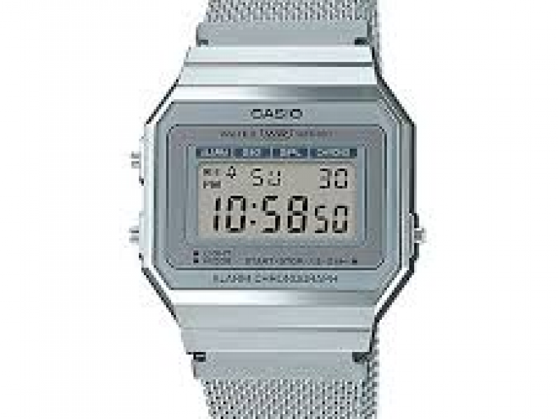 Đồng Hồ Casio Dây Kim Loại - Mặt Vuông Điển Tử Cổ Điển - Chống Nước