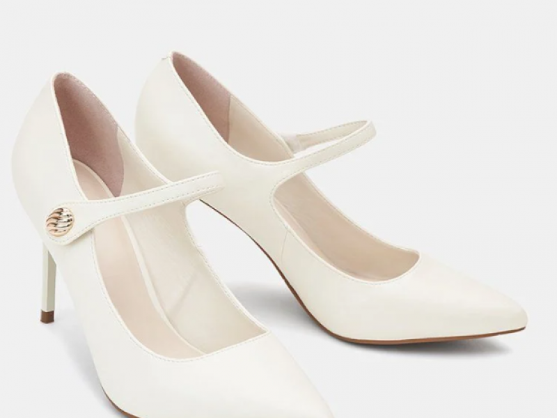 Giày Cao Gót Maryjane Phối Khóa Trang Trí