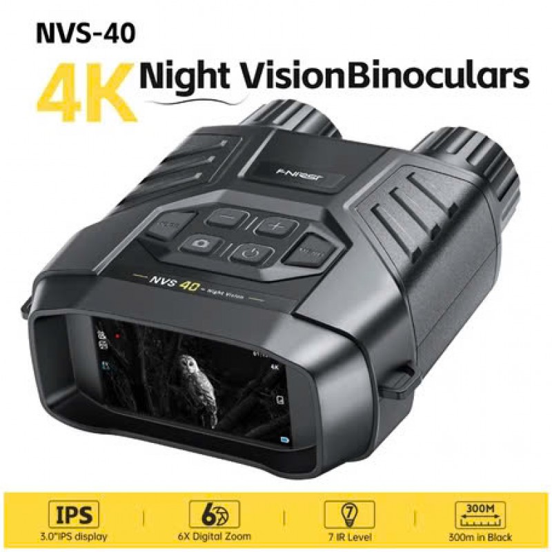 Kính thiên văn FNIRSI NVS-40 Ống nhòm HD 4K Kính tầm nhìn ban đêm 6X Zoom kỹ thuật số 300m